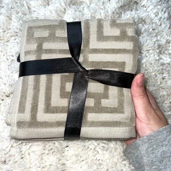 H&M Home 3-Pack Washcloths Organic Cotton Jacquard-Weave Taupe Size 12x12” NWT - Picture 7 of 9